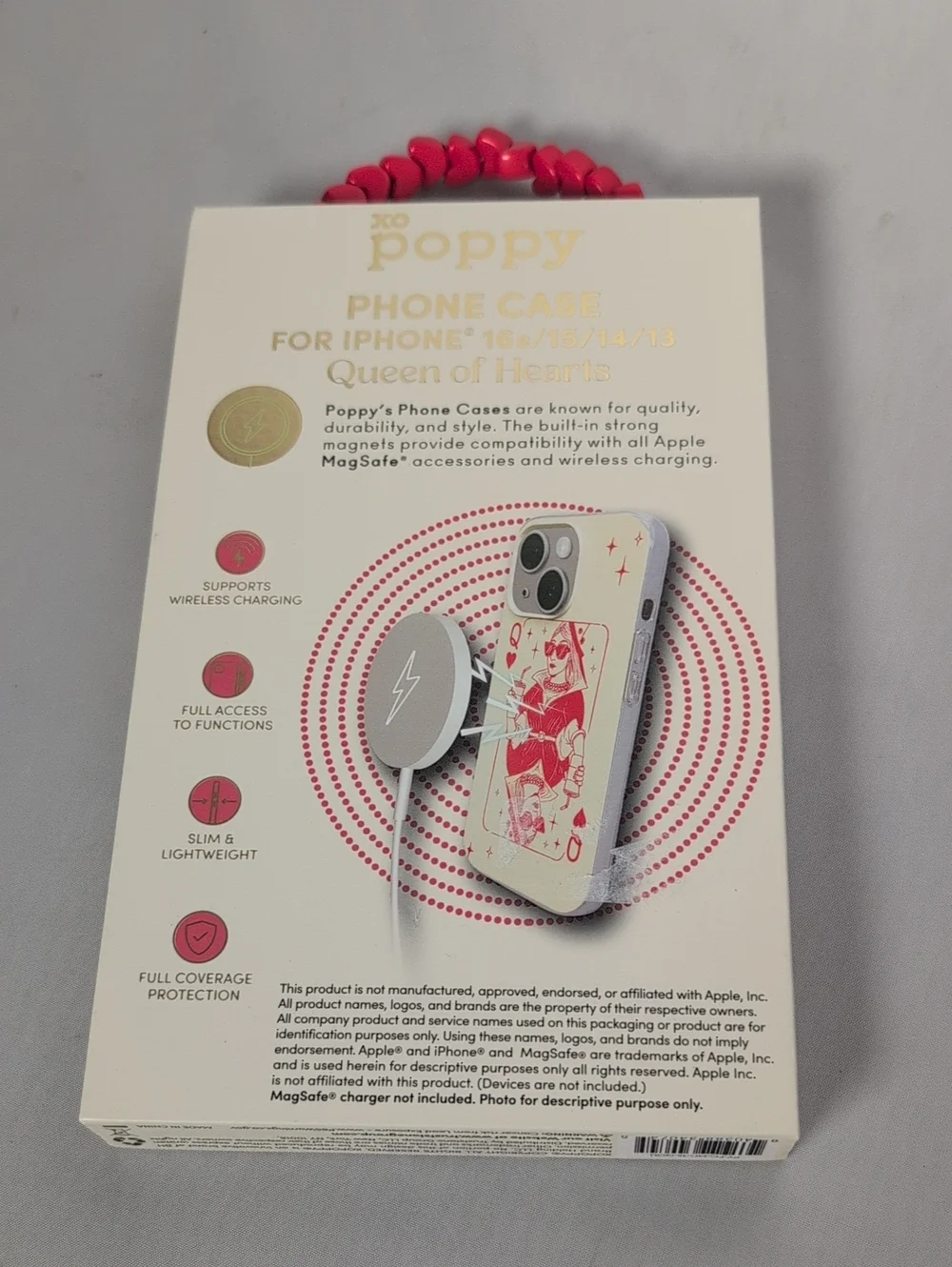XO Poppy Queen of Hearts iPhone 16e/15/14/13 Phone Case